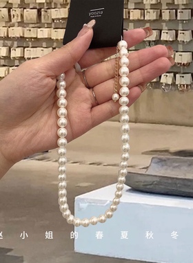 韩国饰品2023新款可爱甜美ins风颈链气质锁骨链春夏新款珍珠项链