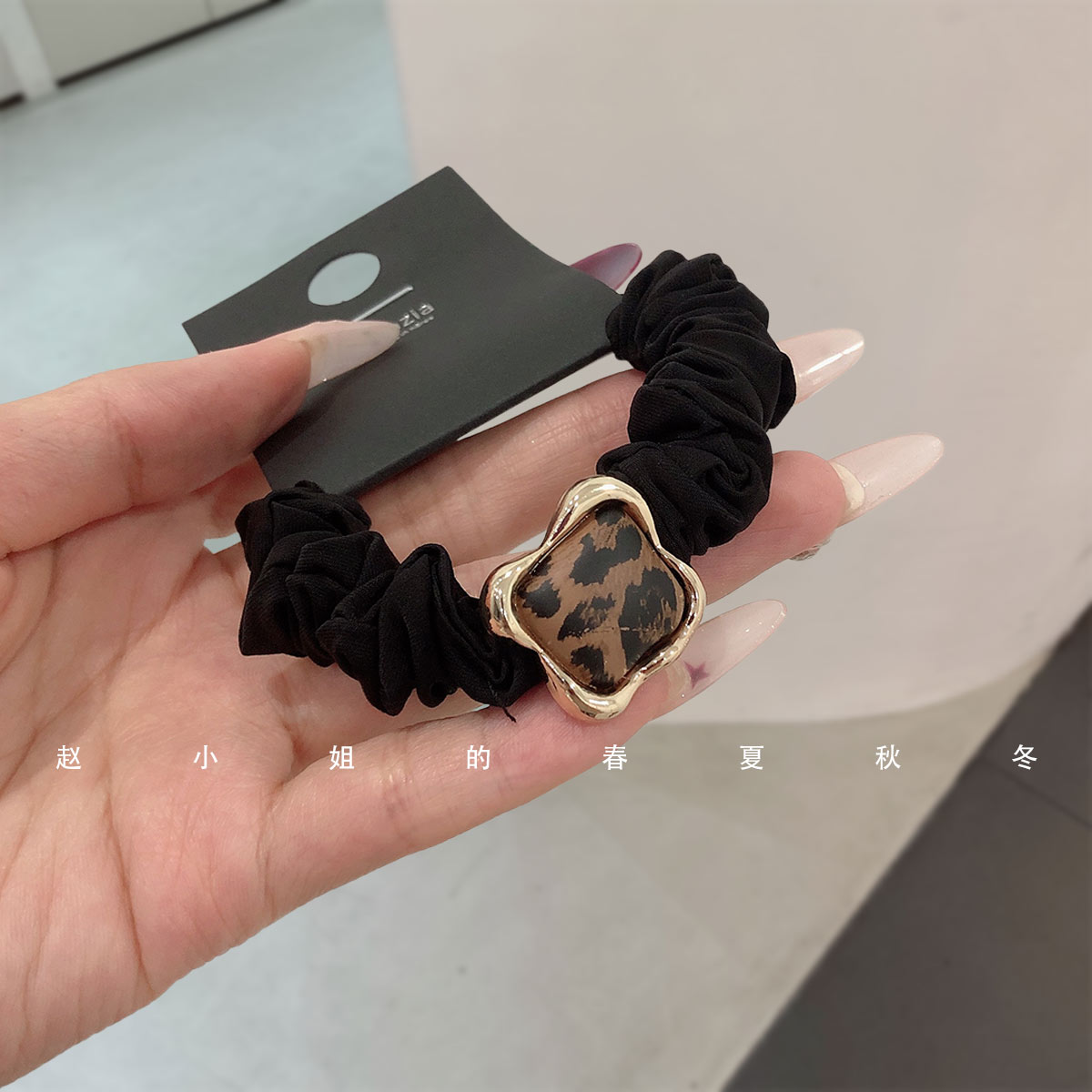 小众设计发圈百搭豹纹发圈