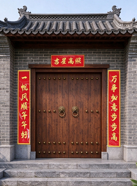 对联框农村别墅大门对联框架定制