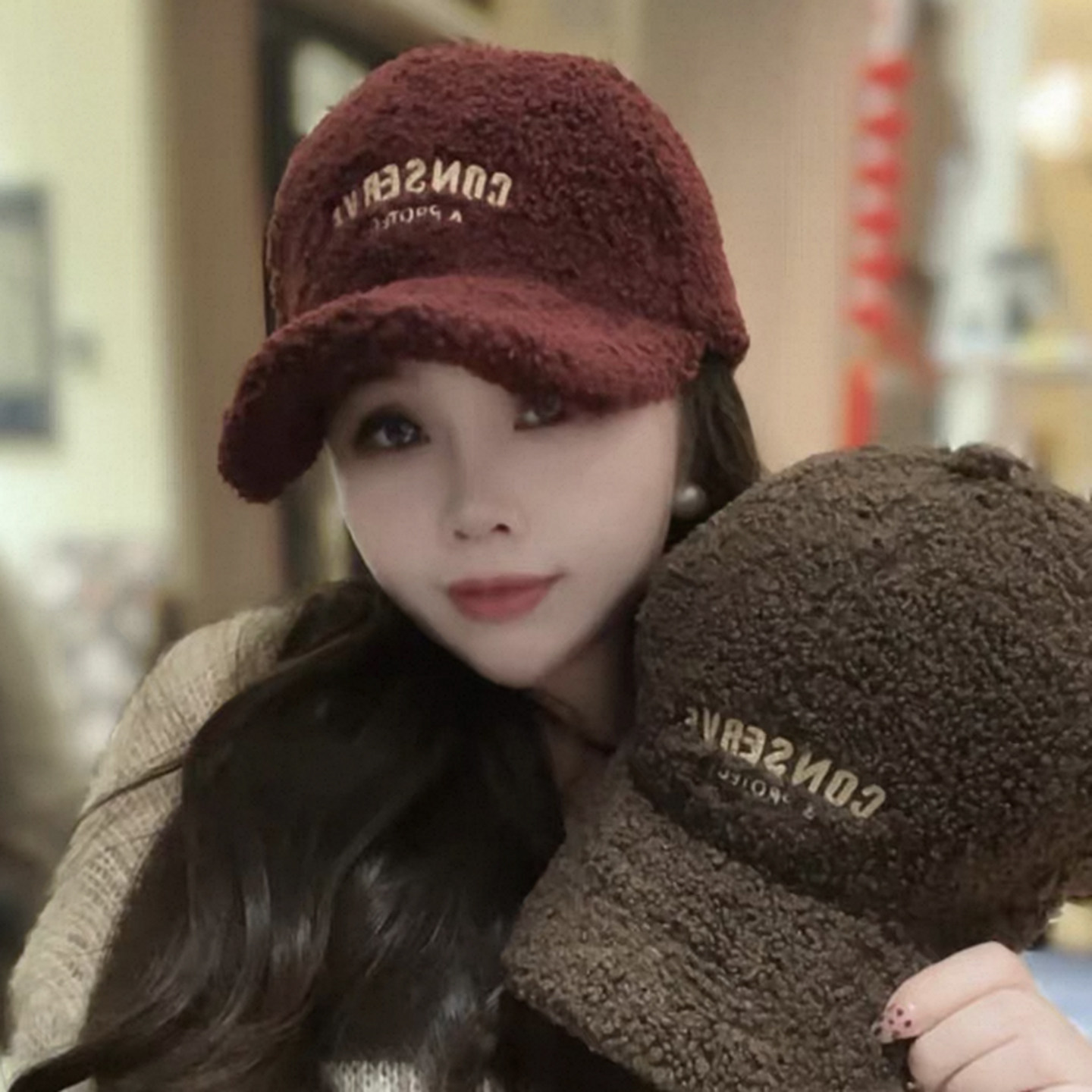 颗粒绒保暖棒球帽子女秋冬护耳帽毛绒耳罩显脸小百搭羊羔毛鸭舌帽,服饰配件/皮带/帽子/围巾,帽子,淘宝优惠券,粉丝福利购,淘宝优惠卷