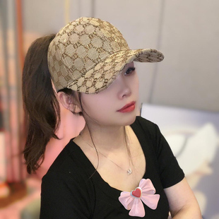 定制款轻奢高级感水钻R棒球帽扎高马尾鸭舌帽百搭户外遮阳空顶帽