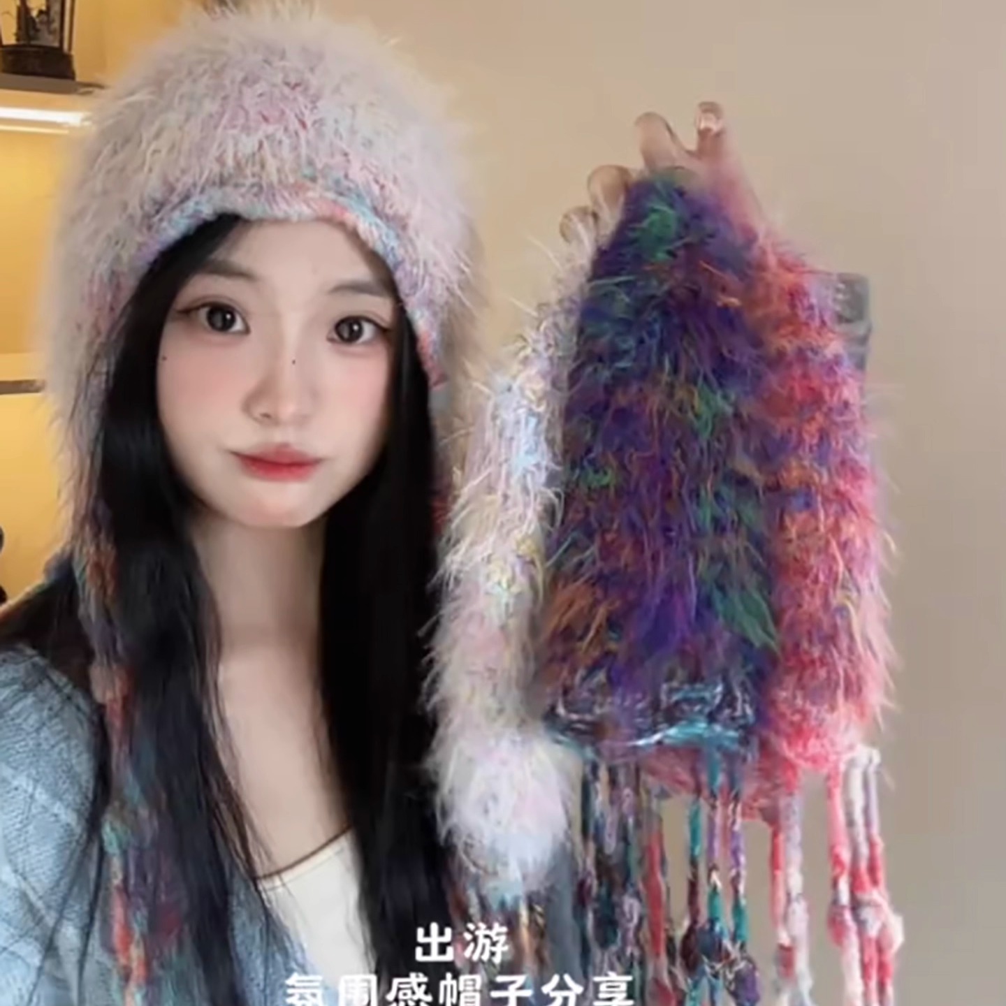 韩版手工编织针织毛线帽