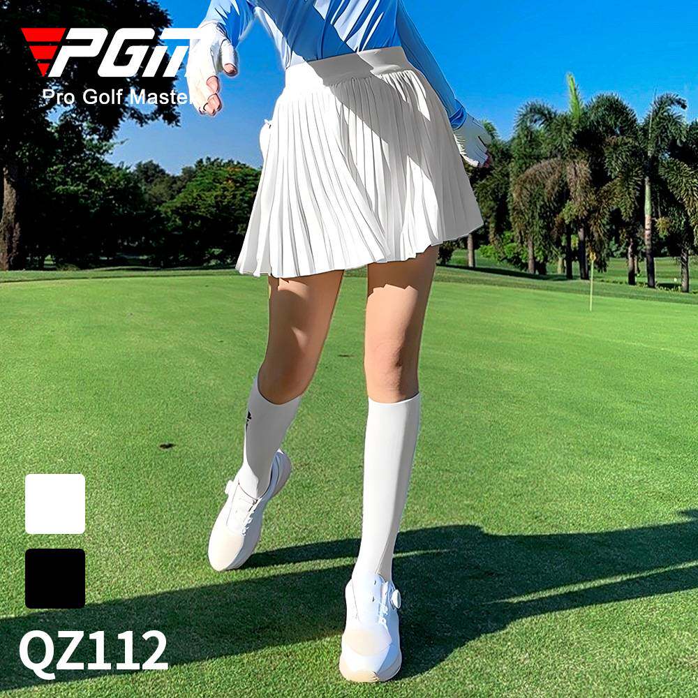 PGM高尔夫女士短裙百褶裙雪纺轻纱弹力腰带裙子运动半身裙
