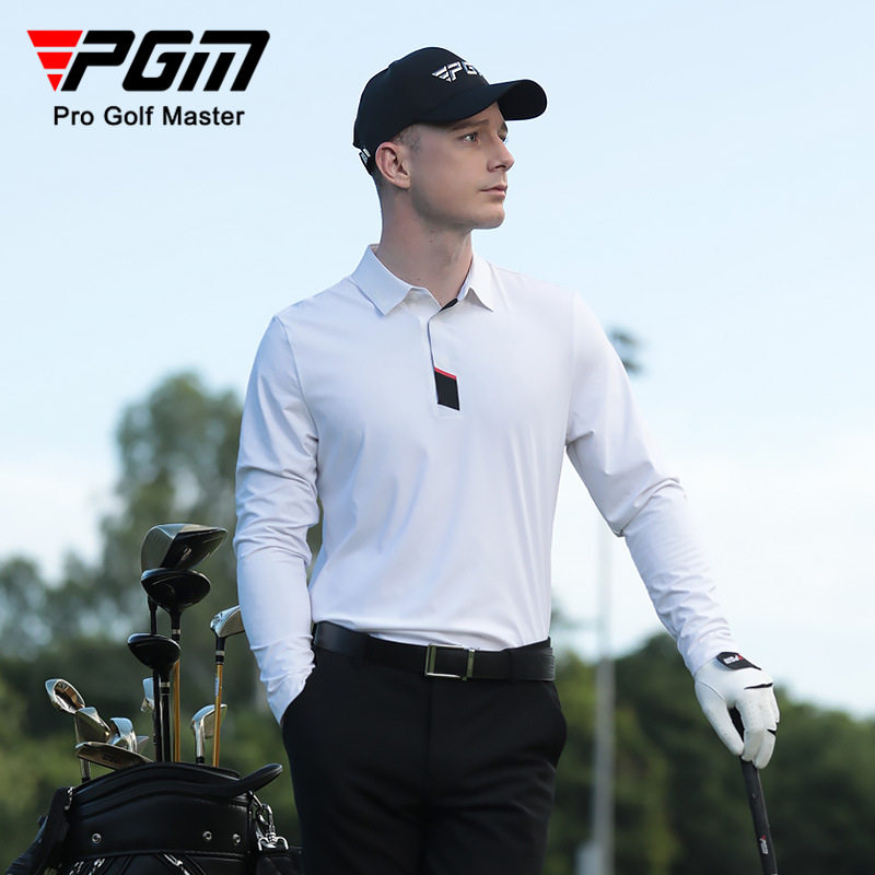 PGM高尔夫服装男长袖T恤秋冬季运动球衣男装衣服polo衫无缝翻领图片