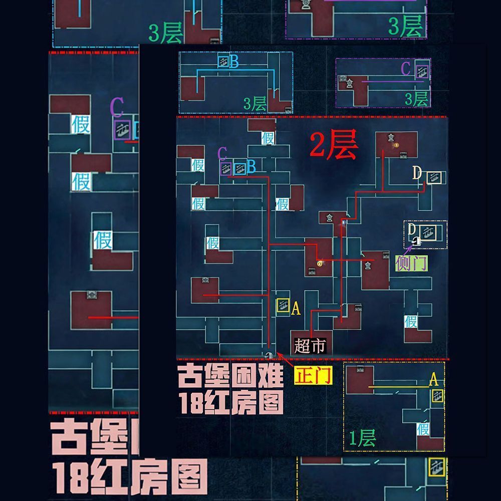 古堡困难模式】大张蛋仔派对惊魂寻宝队地图爆款游戏攻略贴画图片