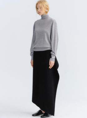 TOATEE 层次分割高领羊绒羊毛针织衫 月岩灰