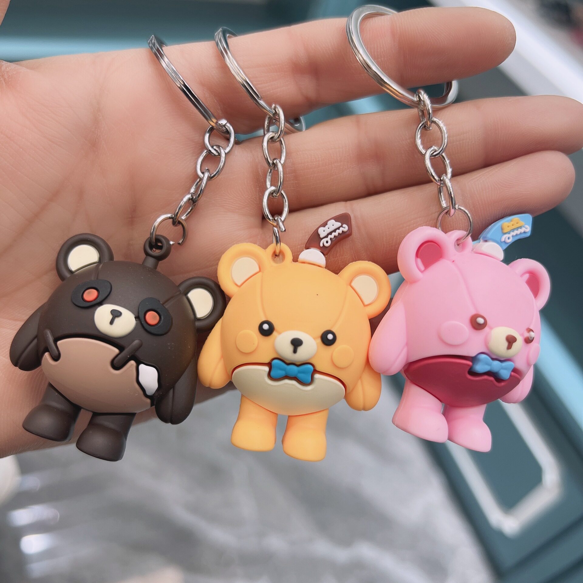 蛋仔派对仔仔熊水晶钥匙扣书包挂件挂饰小熊手办周边失心熊