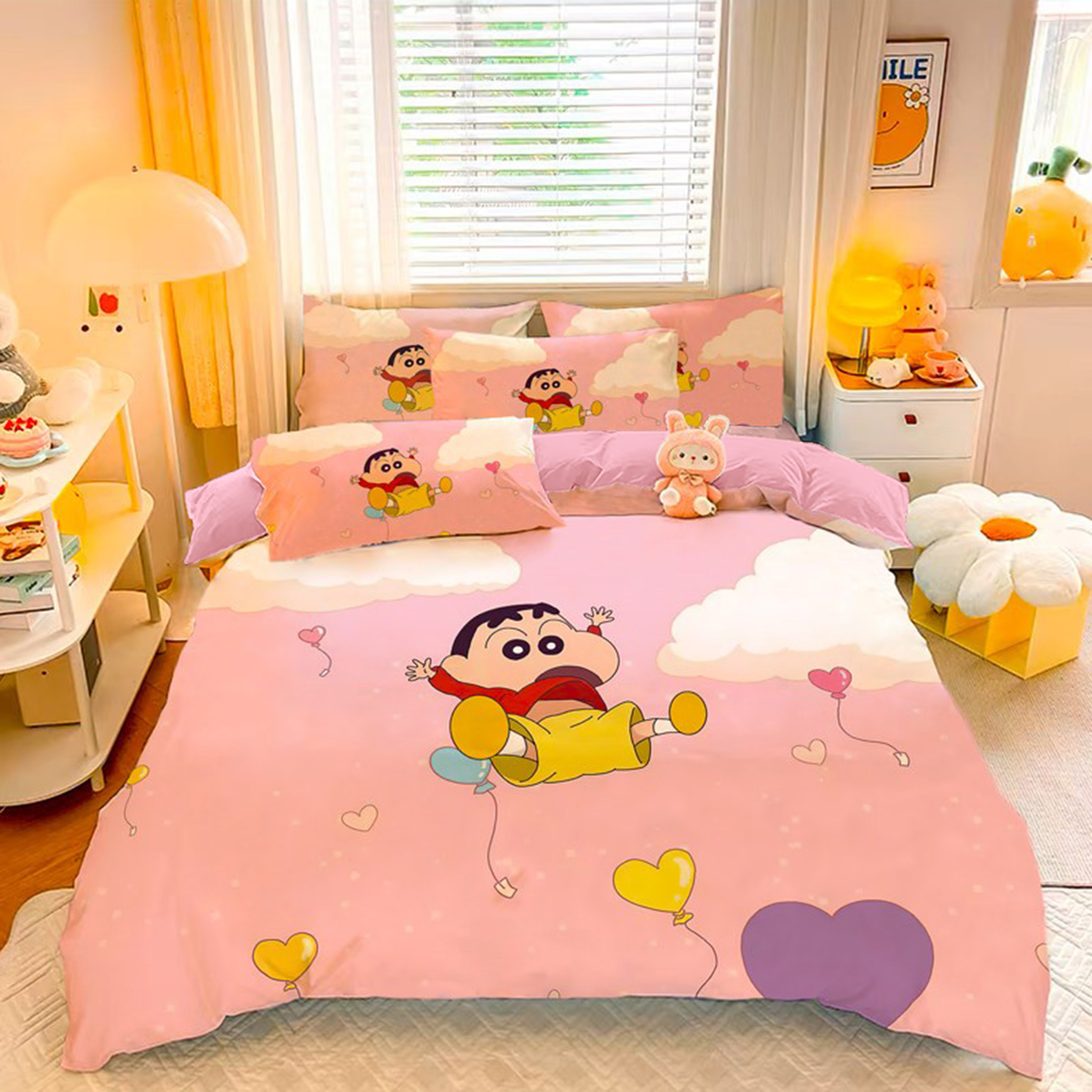 定制卡通四件套纯棉蜡笔小新被套全棉学生宿舍单人儿童男孩三件套