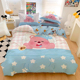 小海狸loopy卡通可爱床单被套全棉四件套儿童学生单人床品三件套