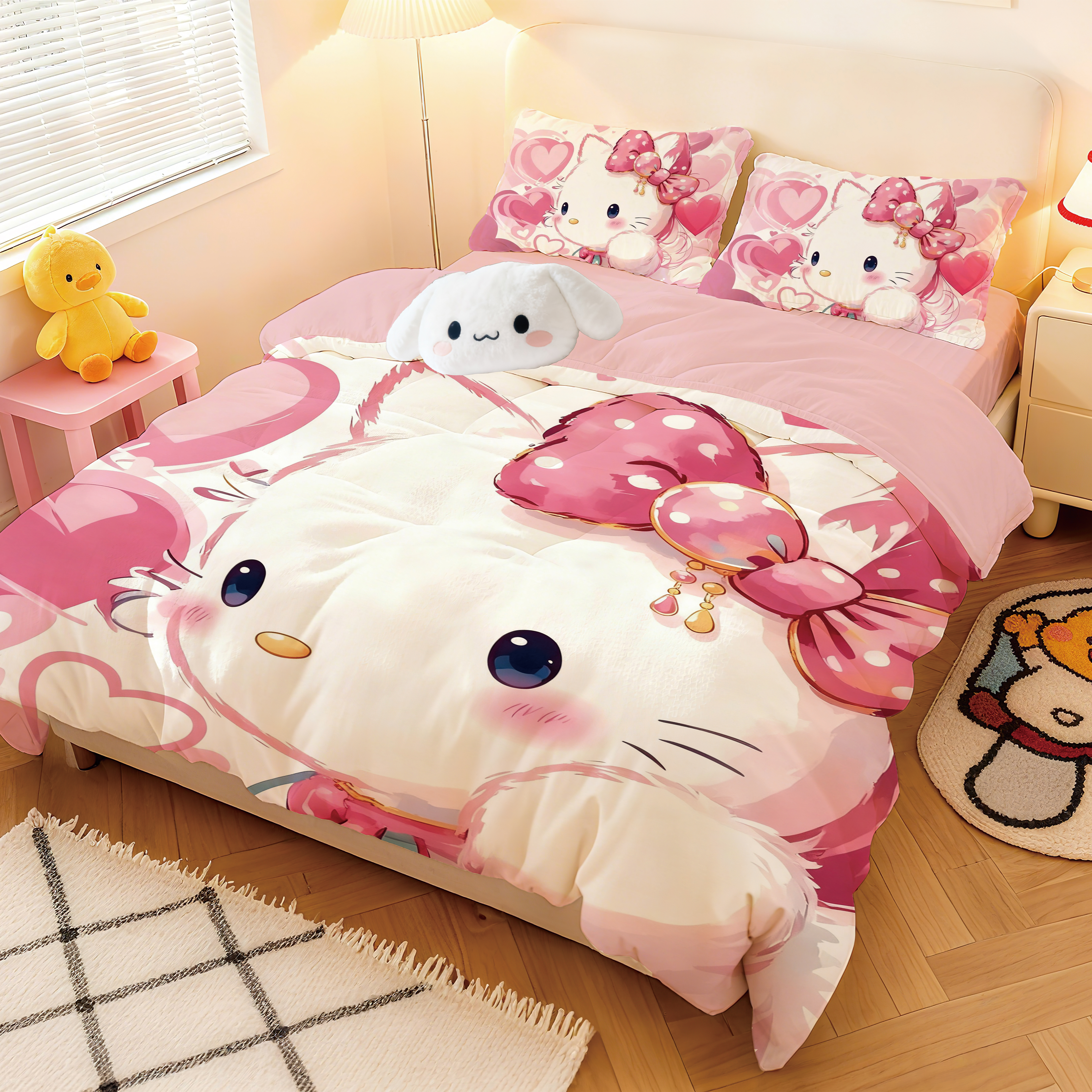 可爱猫床上用品卡通全棉四件套