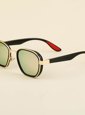 INS欧美复古偏光太阳镜男女高清炫彩椭圆框墨镜潮跨境眼镜shades