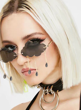 新款太阳镜女士吊坠云朵搞怪