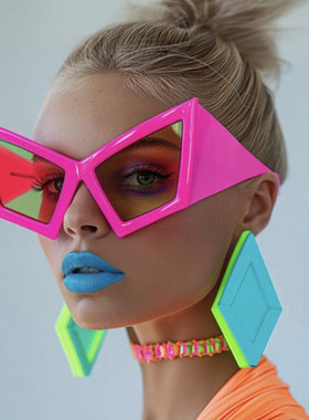 大抓马！欧美异形大框太阳镜女个性潮流墨镜女跨境sunglasses