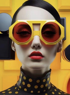 写真街拍模特欧美时尚简约太阳镜个性派对墨镜跨境sunglasses