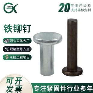 M30原色铁平头敲击式 GB109镀锌实心铁铆钉M3M4M5M6 铆钉