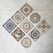 瓷砖地砖贴纸防水耐磨自粘对角贴花地板客厅地面美缝装 饰地贴加厚