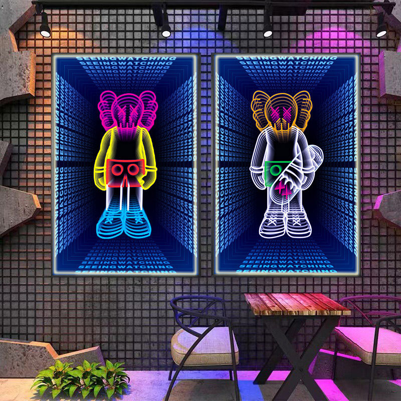 酒吧KTV装饰画暴力熊电竞馆发光