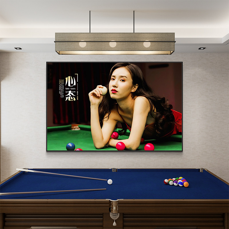 台球厅现代女性艺术装饰画美女