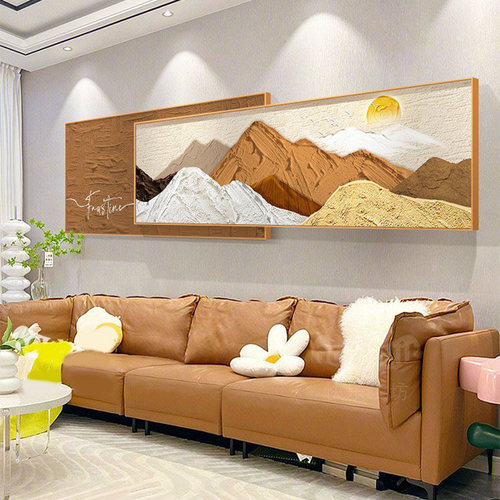 客厅现代高级感装饰画肌理叠加画