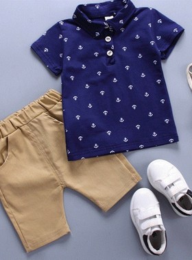 Children's summer suit kids boys t-shirt+shorts 2 pcs set