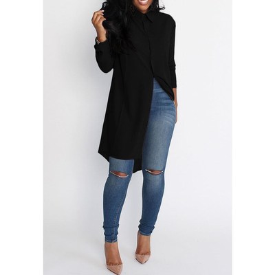Long-sleeved Chiffon Blouse Women's causal shirt Dresses