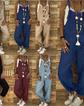 Plus size fashion women casual overalls ladies pants 吊带裤
