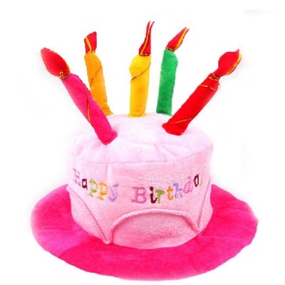 Birthday Cake Candle Hat Short Plush Adult Party Amusement P