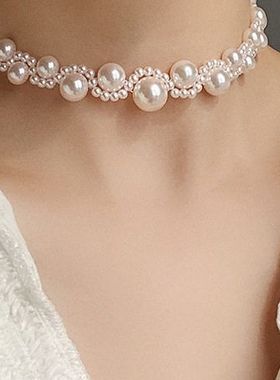 韩国东大门奢华珍珠项链潮时尚