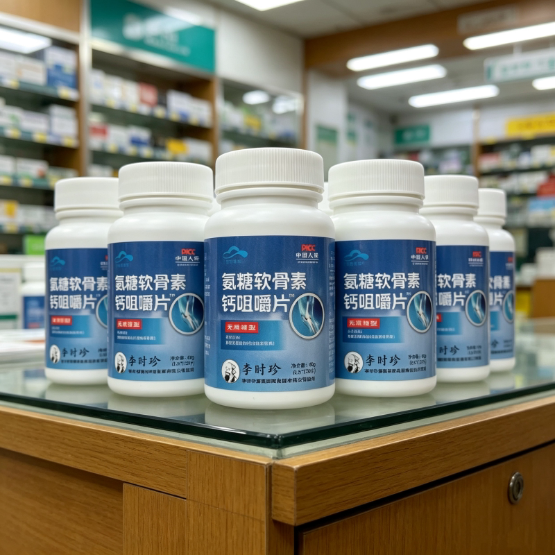 李时珍氨糖软骨素钙咀嚼片中老年人男女通用关节非补钙正品官方店