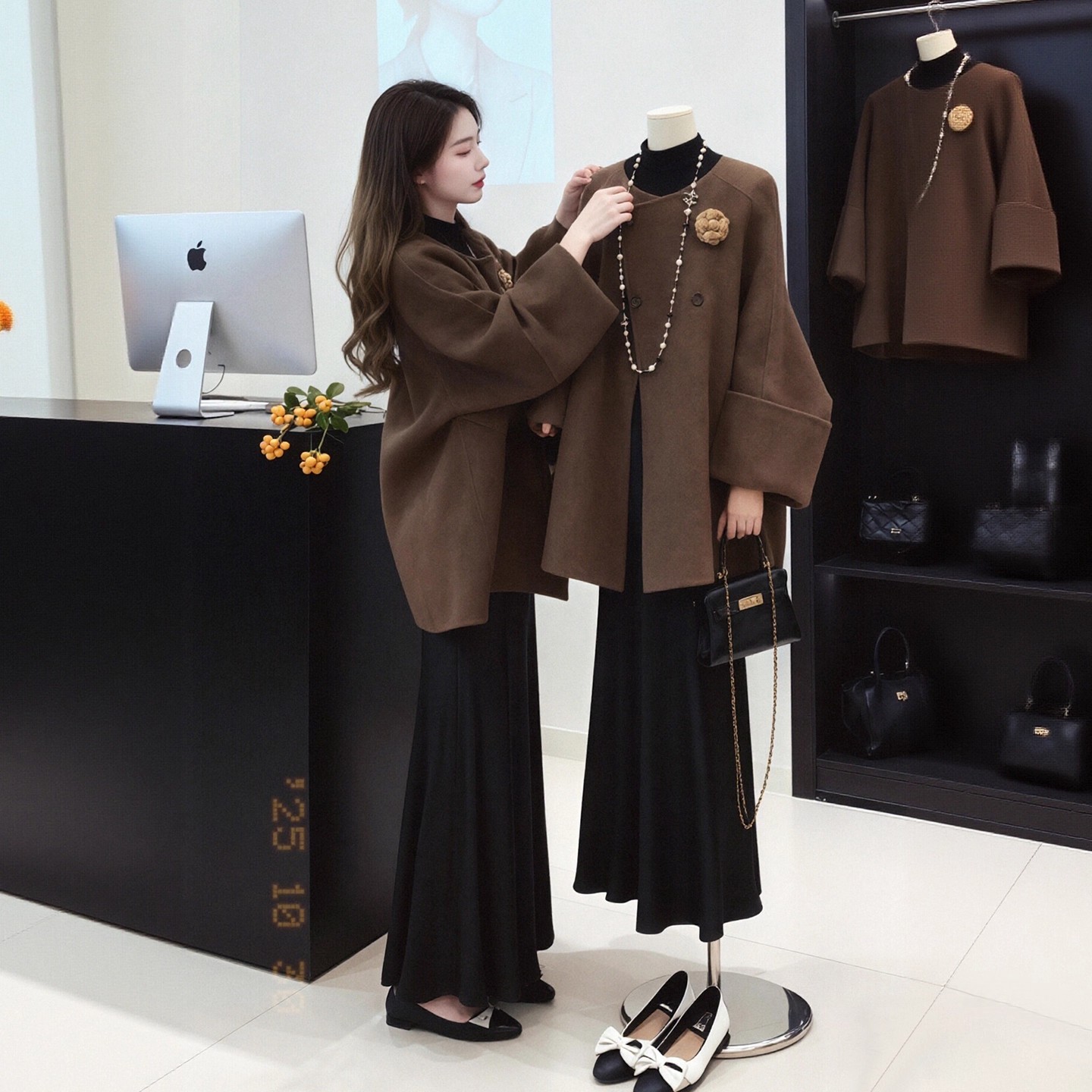 2025秋冬季新款毛呢外套半身裙套装女超火穿搭一整套巨好看两件套