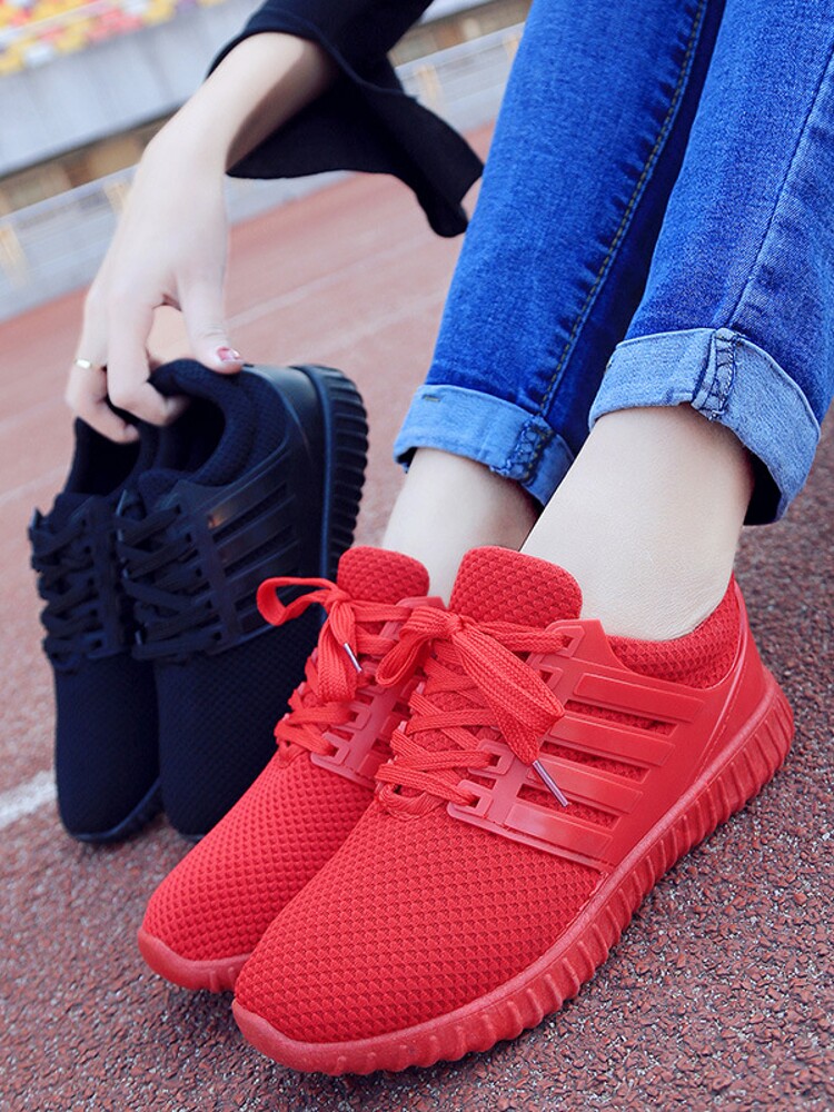 2020新款情侣小红鞋跑步鞋韩版平底百搭学生单鞋男女同款休闲鞋