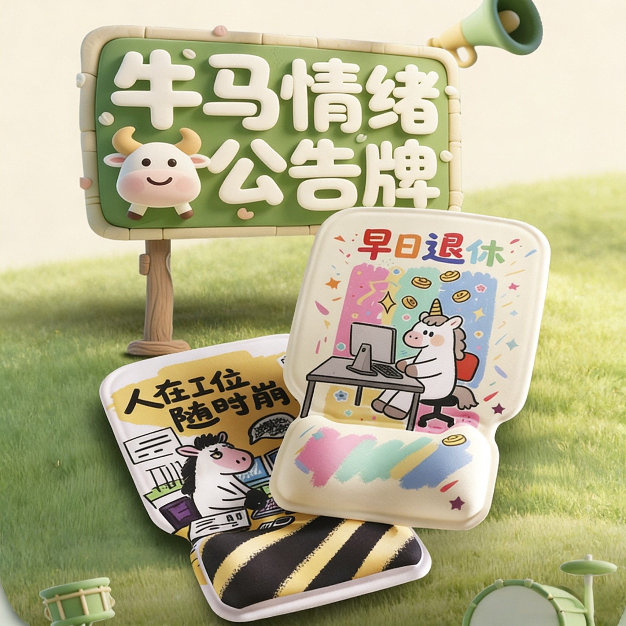 崇言办公好物卡通硅胶鼠标垫创意护腕鼠标垫上班桌面护手腕托防滑,电脑硬件/显示器/电脑周边,鼠标垫/贴/腕垫,淘宝优惠券,粉丝福利购,淘宝优惠卷