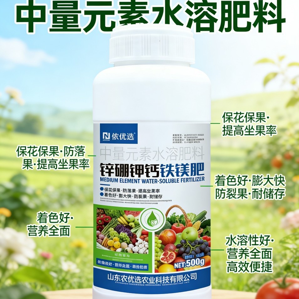 锌硼钾钙铁镁肥中微量元素钙镁硼锌铁水溶肥农用中微量元素叶面肥