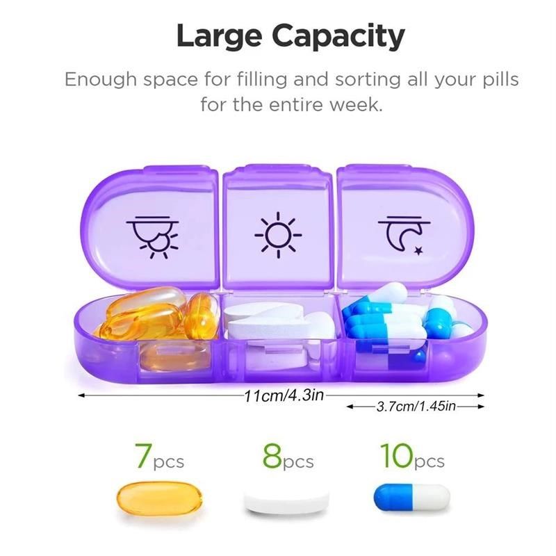 1 Set Pill Box 7 days Organizer 21 grids 3 Times One Day Por