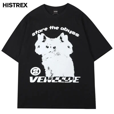 100 Cotton Sreetwear TshirtHydra Cat Graphic T Shirt MenQ