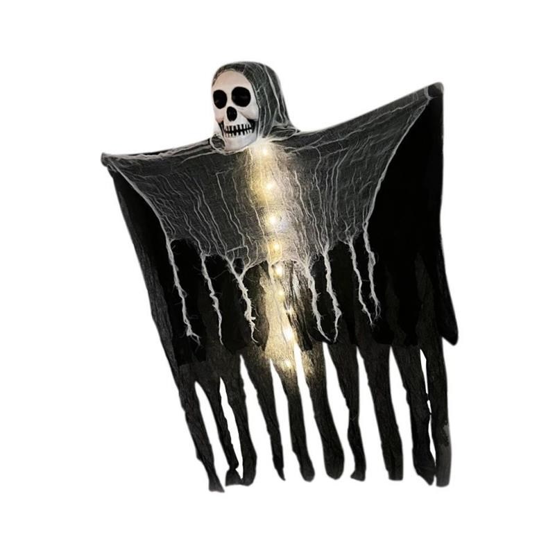 Halloween Ghost with LED Light Glow Hanging Skull Ornaments