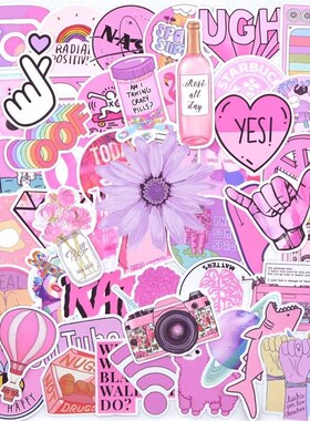 50PCS Cool Summer Vsco Stickers Pack Pink Girl Anime Stiker