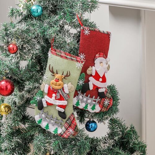 Christmas stocking gift bag Christmas tree hanging goodie 袜