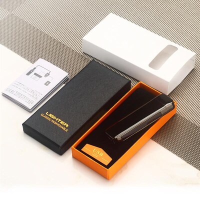 Women Dual Arc Metal USB Lighter细长金属迷你女士点烟器Gift