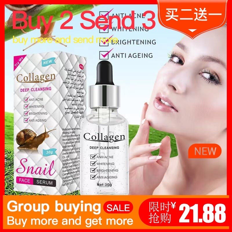 Face Serum Collagen Snail Essence Antiaging Whitening Acne