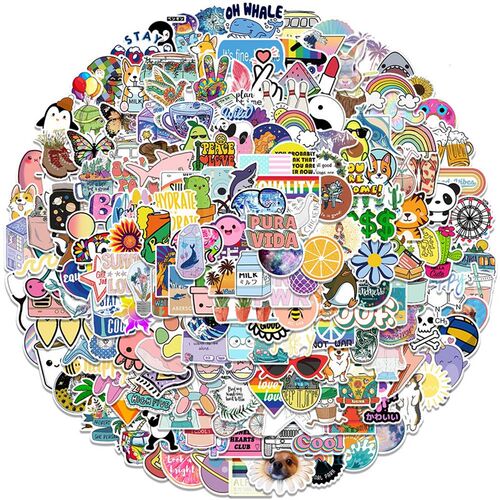 Cartoon VSCO Stickers For Grils 50/100/200Pcs卡通贴纸不干胶