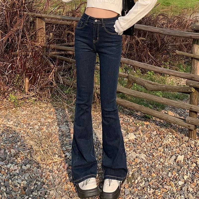 Woman Vintage Sewear Flare Jeans Female Designer Bell