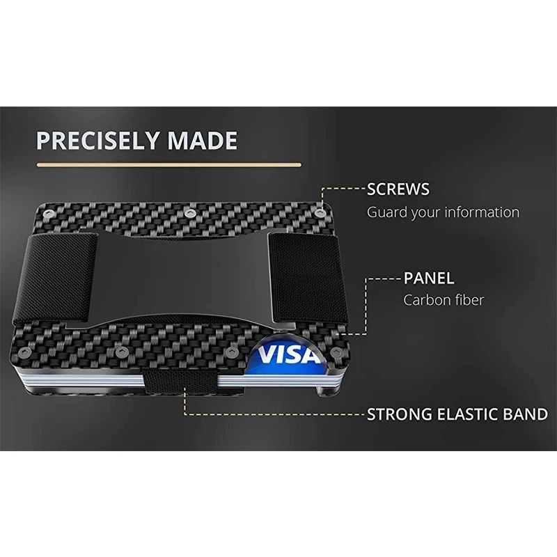 New Carbon Fiber Card Holder Men RFID Blocking ID Credit Car