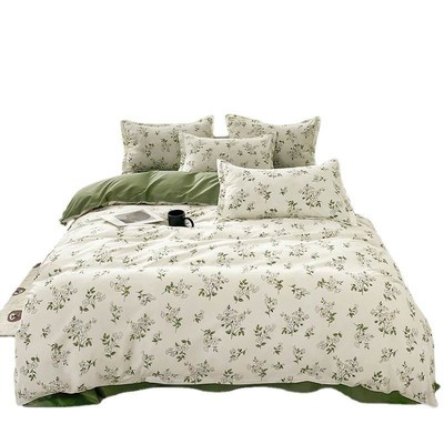 4 pcs bed sheets set beddings cotton sheet flat pillowcases