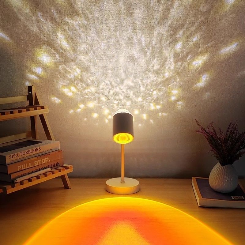 3d动态水波纹氛围灯台灯宿舍学生卧室遥控氛围灯过道灯礼物小夜灯