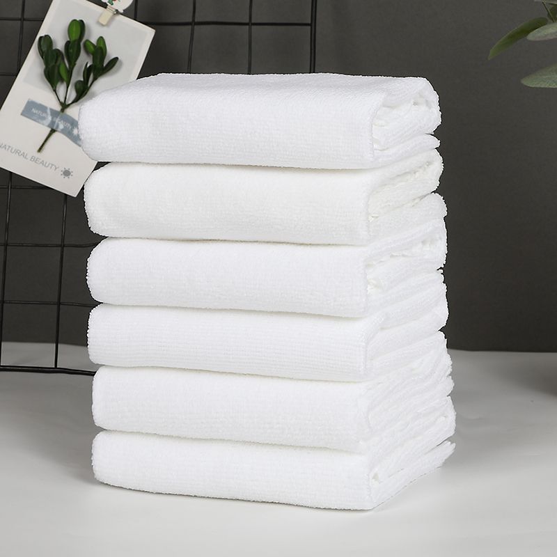 100条装一次性白毛巾 酒店洗浴理发店专用吸水经编方巾花仿棉