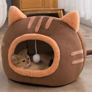可爱猫窝暖和加厚小型犬狗窝猫窝秋冬保暖全封闭式便宜防冻耐脏