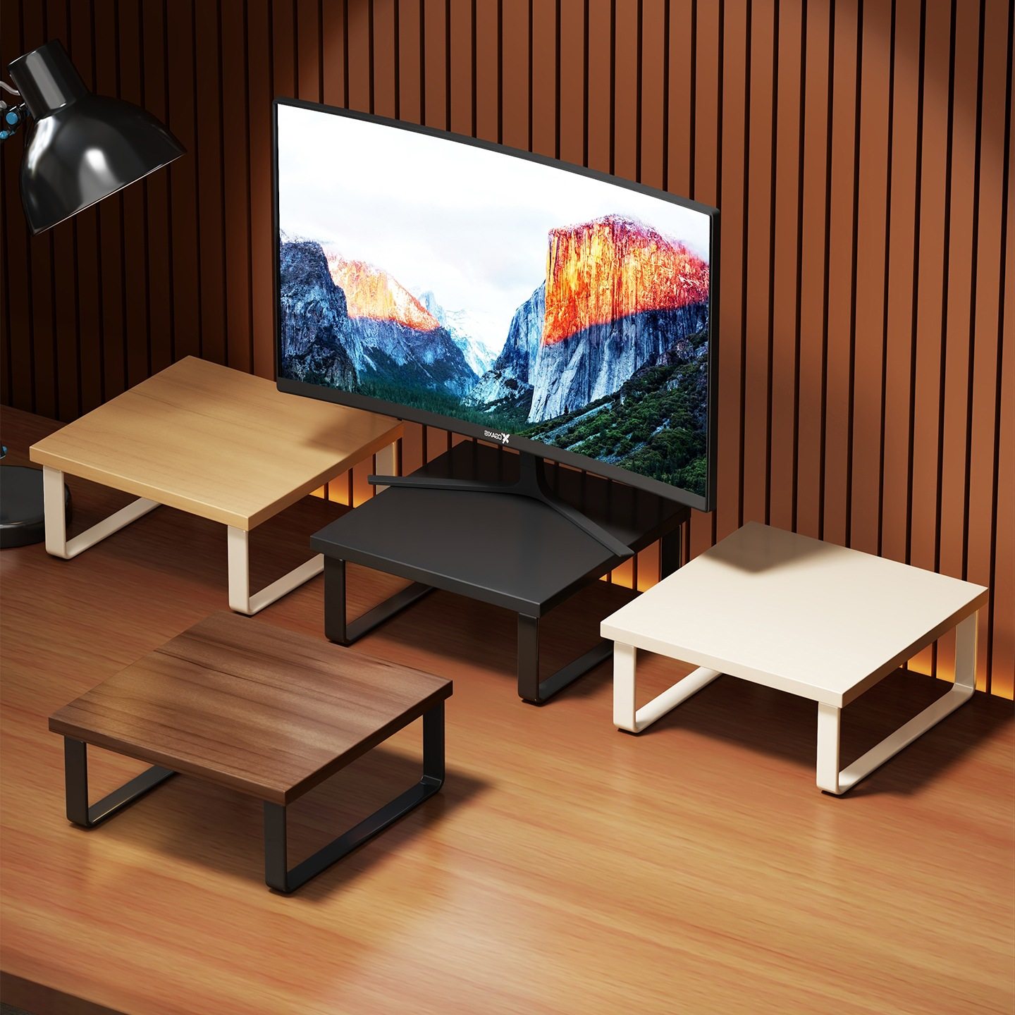 电脑架桌面小尺寸显示器垫高底座办公室电竞房键盘置物架托架