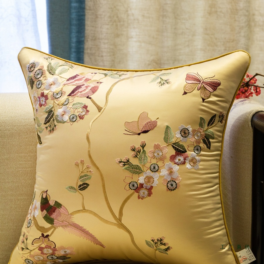 新中式抱枕红木沙发抱枕套客厅古典靠垫床头靠枕护腰枕含芯靠背垫