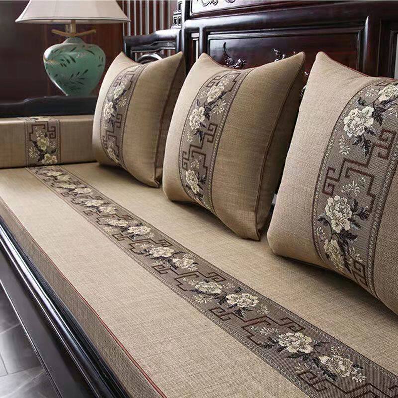 可钉制新中式沙发垫木制红木四季通用海绵防滑老式实木沙发垫子